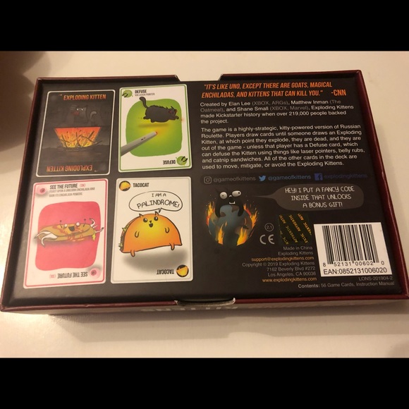 Exploding Kittens Original Edition Card Game Ages 7+ Fun Game for 2 to 5 Players - Picture 2 of 10